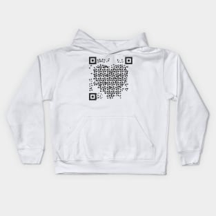 QR CODE Heart Identification Kids Hoodie